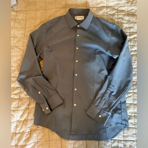 Ministry of Supply Men's Aero Zero Dress Shirt - Blue Oxford size L-Slim